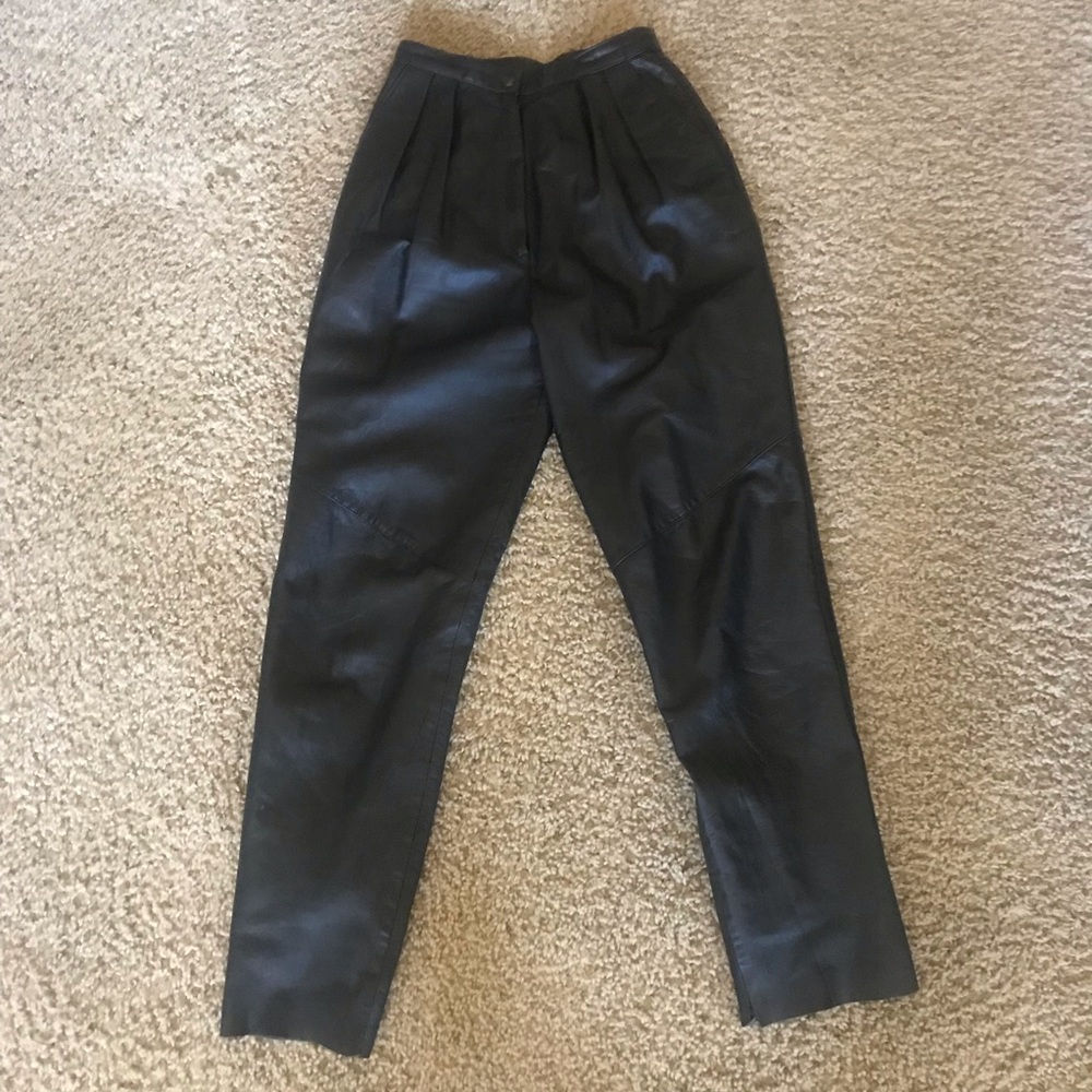 Rockin’ Vintage leather high waisted pants